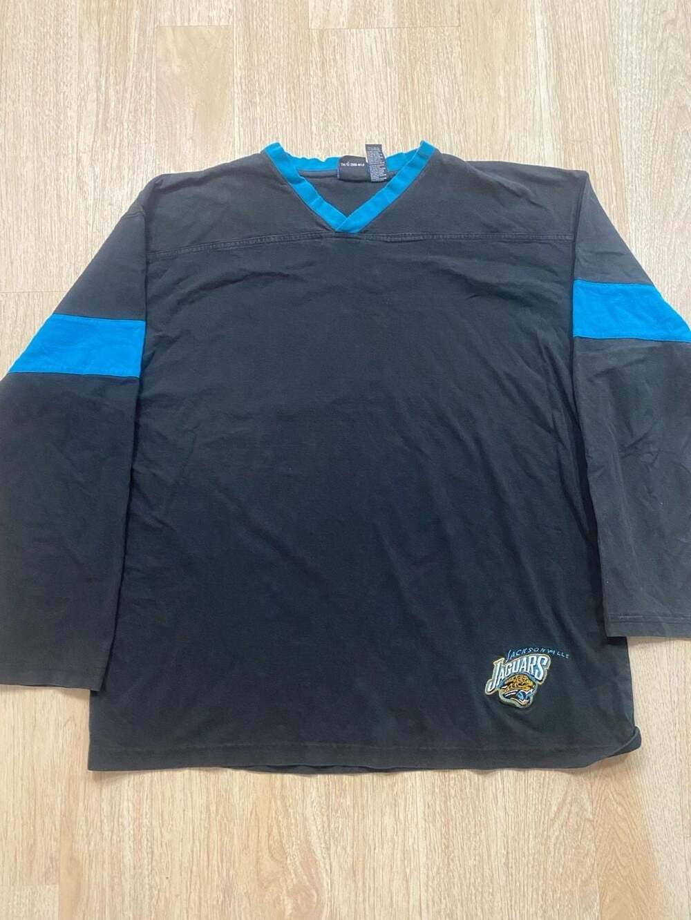 Vintage 2000 NFL Jacksonville Jaguars Long Sleeve Shirt Black Teal XL